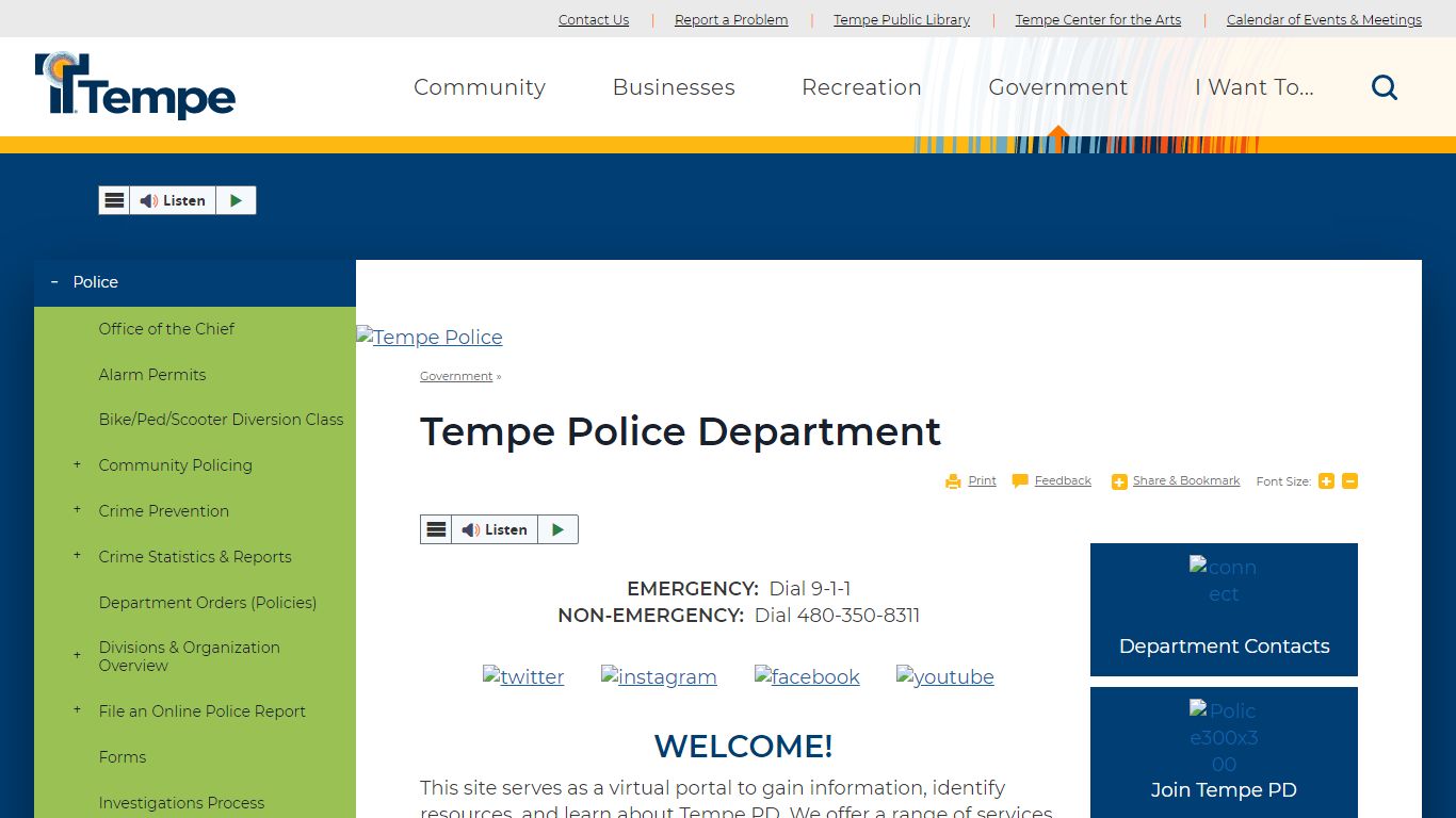 Tempe Police Department | City of Tempe, AZ - Tempe, Arizona